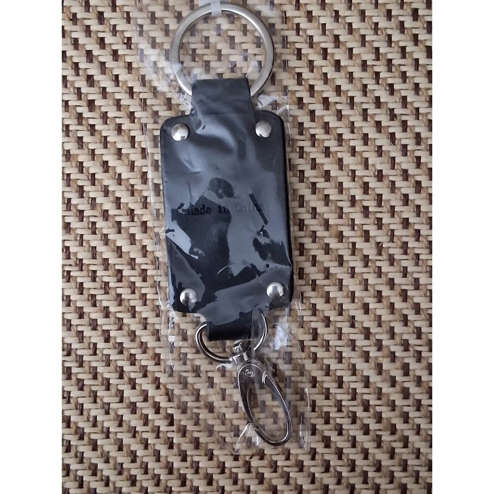 Hard Rock Cafe Munich Skull Leather Keychain Black Silver Gothic Biker Accessory